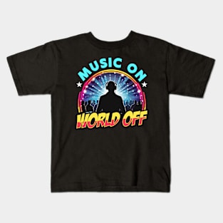 Disc Jockey Music On World Turntable Disc Jockeys Kids T-Shirt